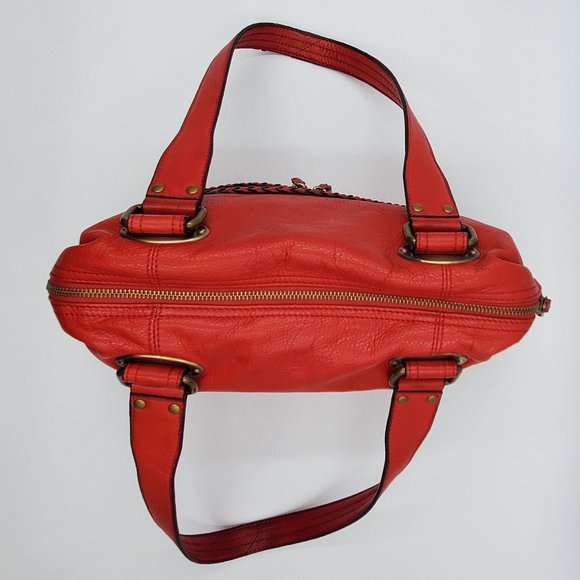 B. Makowsky Cherry Red Nantucket Satchel - Picture 5 of 15
